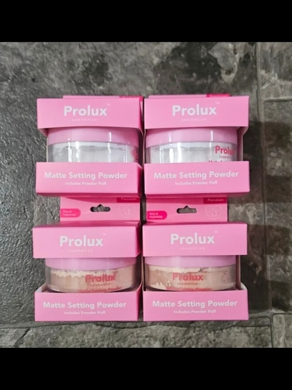 Prolux Matte Setting Powder —2 x Translucent & 2 x  Porcelain 1.35oz BNIB